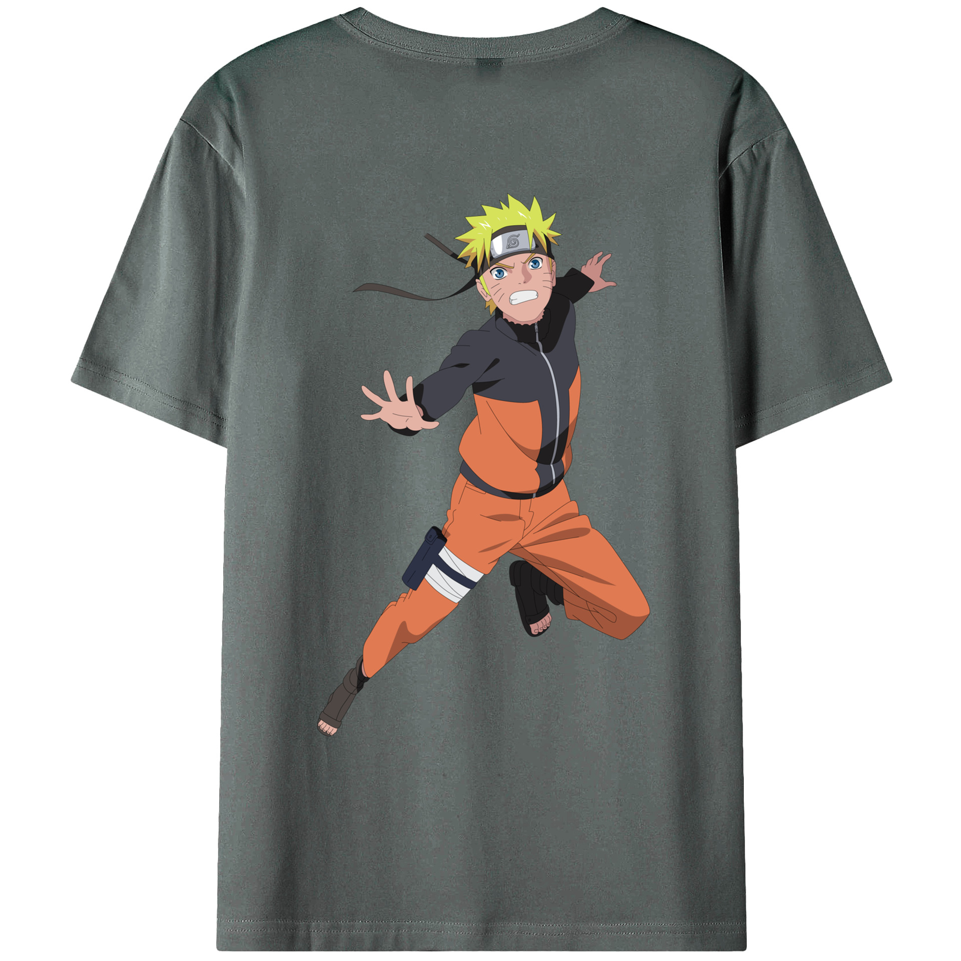 （画像用） NARUTO -ナルト- うずまき ナルト Uzumaki Naruto 綿100％ メンズ半袖Tシャツ（バックプリント） 通気性